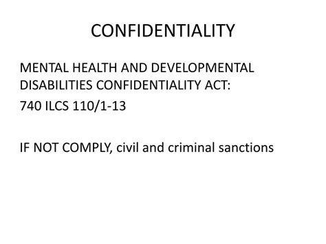 mental health and developmental disabilities confidentiality act